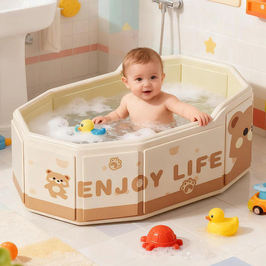 1PC Collapsible Baby Bathtub for Infants & Toddlers, Foldable & Leak-Proof, Reinforced Durable Structure