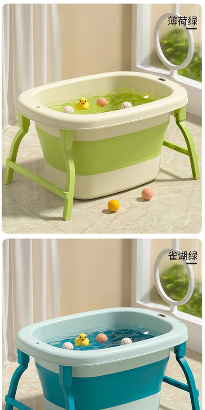 Folding 0-10Y Children's Bath Bucket All Over The Body Household Large Tub