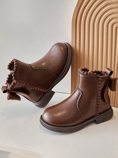 1 Pair Kids Autumn/Winter New Soft Sole Fashion Versatile Outdoor Non-Slip Warm Ankle Boots For Girls sk25090975757758322