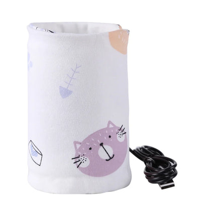 USB Portable Baby Bottle Warmer for Milk and Water, Travel Feeding Heater with Insulated Bag
