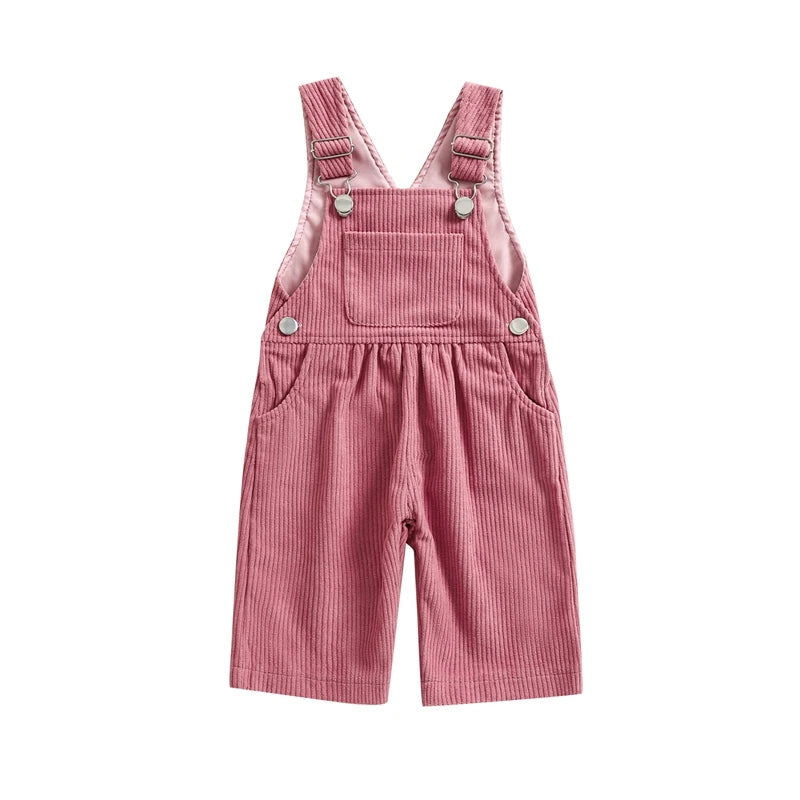Lioraitiin Baby Girl Summer Wide Leg Overalls, Solid Color Jumpsuit with Front Pocket (3–24M)