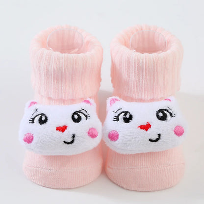 1 Pair Cute Cartoon Animal Kids Infant Newborn Baby Socks 0-6 Months Four Seasons Elastic Knit Cotton Kids Short Tube Socks