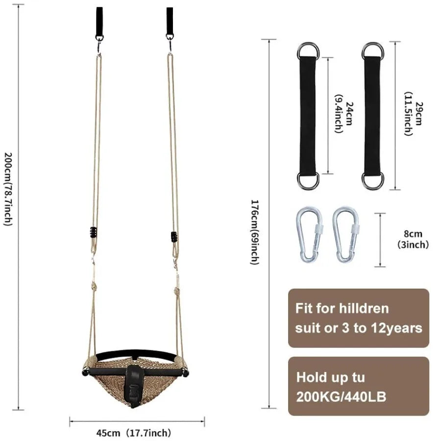 Toddler Swing 2-in-1 Baby Swing Adjustable Rope Swing Seat for Indoor Outdoor Use Durable Backyard Swing Set for Infants Toddle
