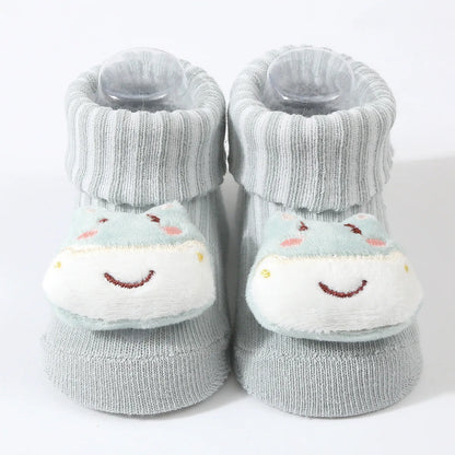 1 Pair Cute Cartoon Animal Kids Infant Newborn Baby Socks 0-6 Months Four Seasons Elastic Knit Cotton Kids Short Tube Socks