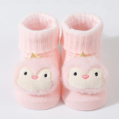 1 Pair Cute Cartoon Animal Kids Infant Newborn Baby Socks 0-6 Months Four Seasons Elastic Knit Cotton Kids Short Tube Socks