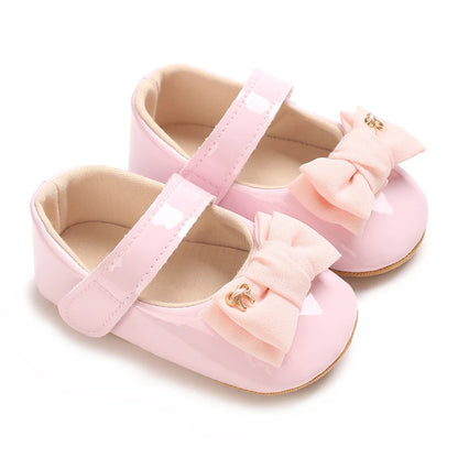 Casual Cute Rhinestone Bowknot Decor Mary Jane Shoes For Baby Girls