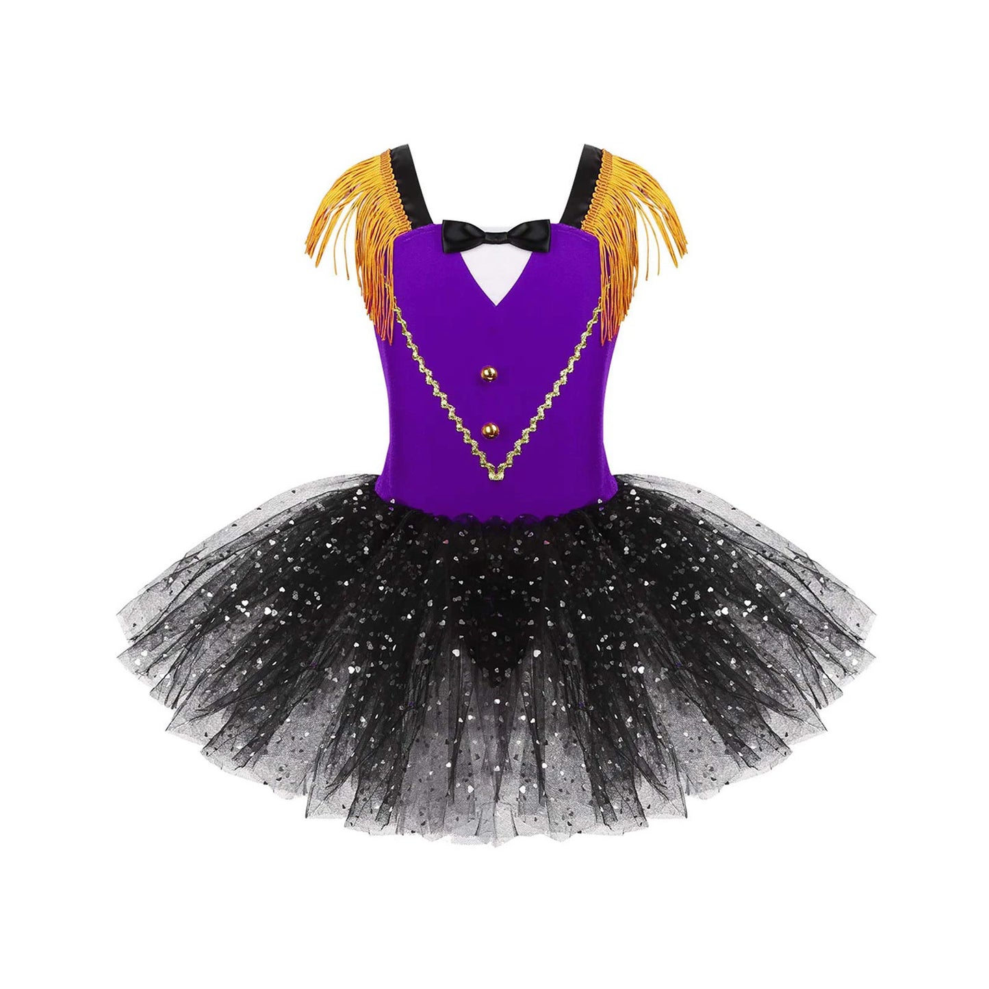 Girls Halloween Circus Ringmaster Costume Dancewear Sequins Mesh Tutu Gymnastics Leotard Dance Dress for Carnival Dress Up