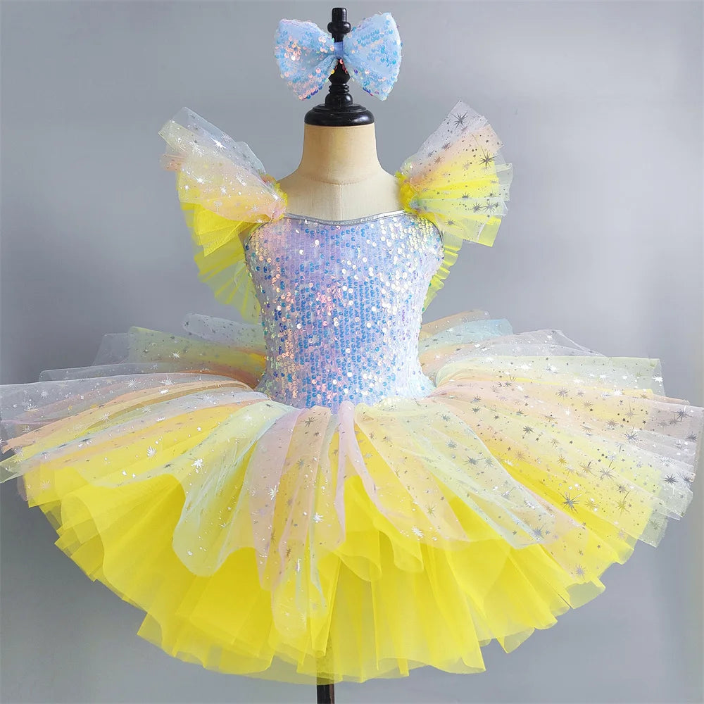 Girls Ballet Tutu Dress, Kids Ballerina Dance Costume Outfit