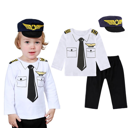 Todder Boys Prince Charming Costume Halloween Fireman Clothes Infant Photography Clothing Baby Carnival Cosplay Striped Prisoner