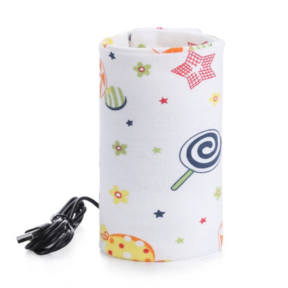 USB Portable Baby Bottle Warmer for Milk and Water, Travel Feeding Heater with Insulated Bag