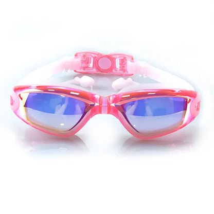 Adult Anti-Fog Swim Goggles with UV Protection & Earplugs