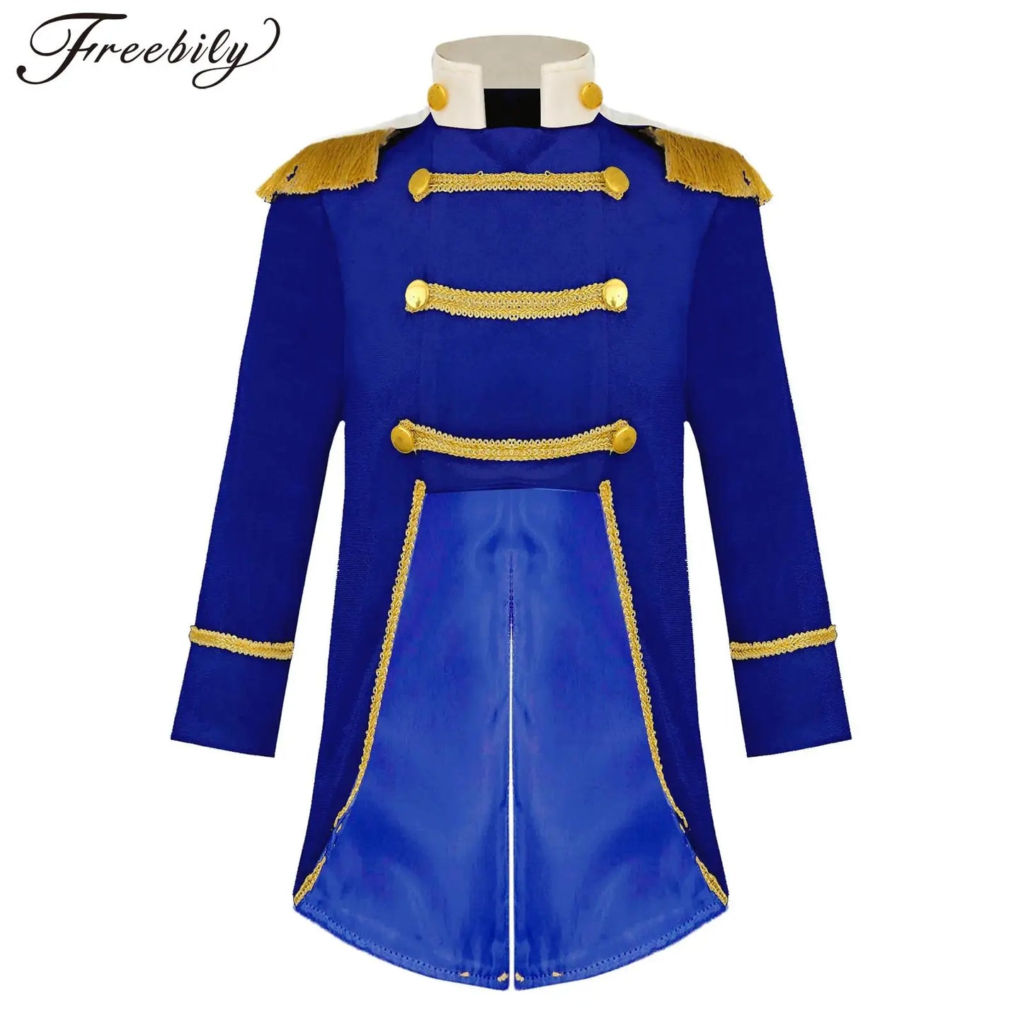 Baby Boys Prince Costume Long Sleeve Tailcoat Jacket Royal Court Marching Band Uniforms Halloween America Drum Costumes