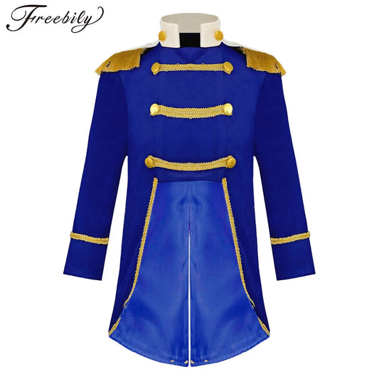 Baby Boys Prince Costume Long Sleeve Tailcoat Jacket Royal Court Marching Band Uniforms Halloween America Drum Costumes