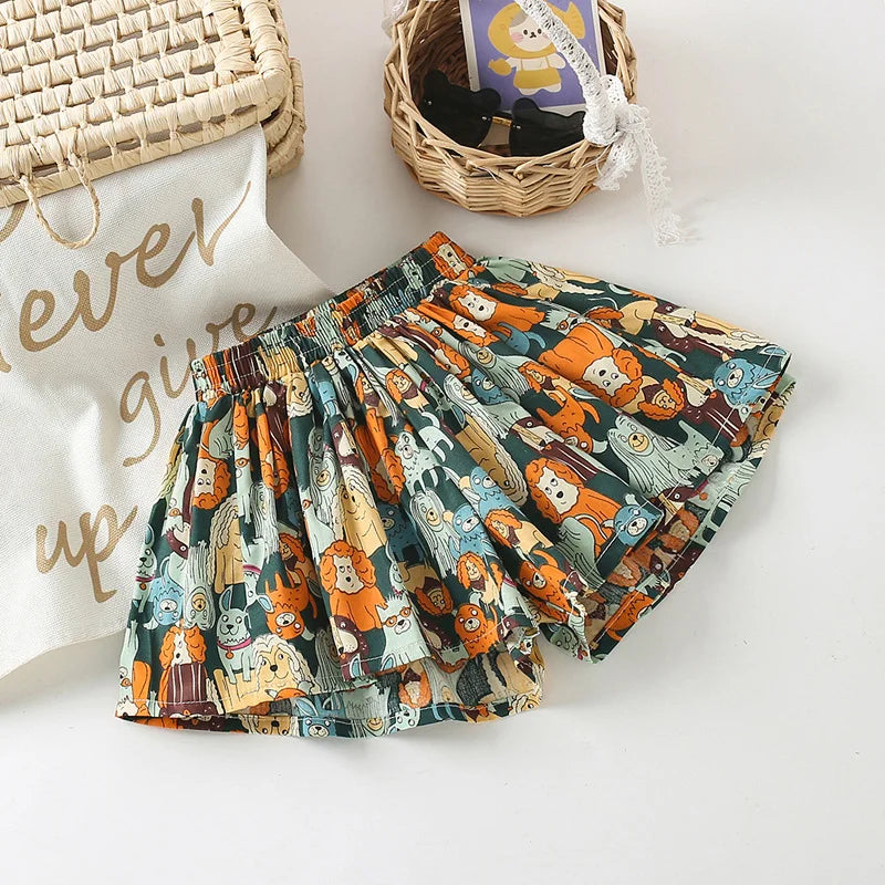 Kids Girls Skirt Shorts Summer Cotton Breathable Kids Skirt Pants Casual Baby Bloomers Children Short Pants Baby Stuff