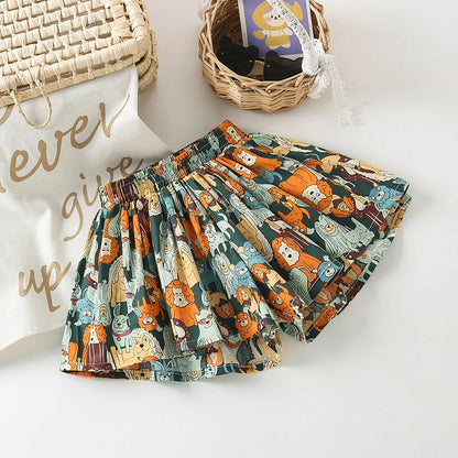 Kids Girls Skirt Shorts Summer Cotton Breathable Kids Skirt Pants Casual Baby Bloomers Children Short Pants Baby Stuff