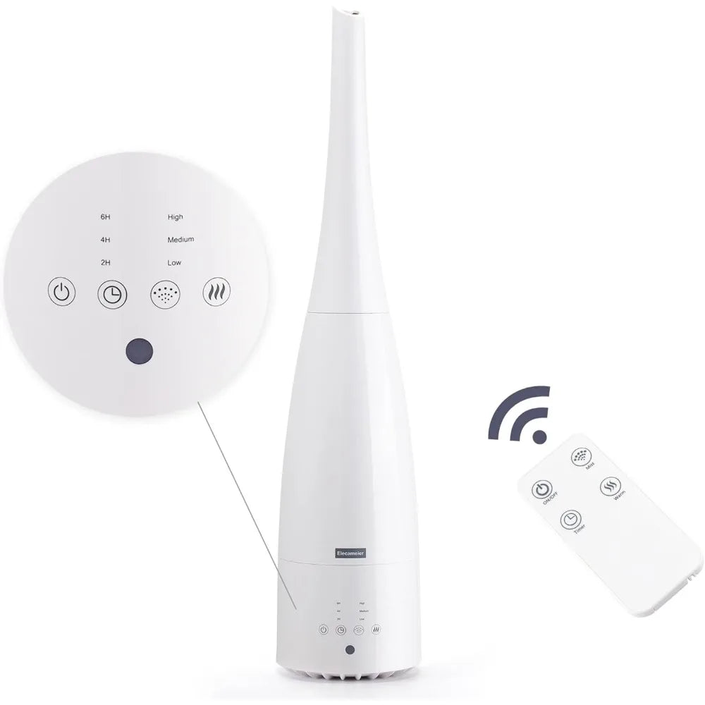 2.3L Smart Warm & Cool Mist Humidifier with Remote Control, Household Humidifier for Bedroom Home Use