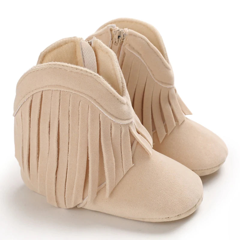 Infant Pre-Walker Shoes Baby Shoes 0-18M Western Denim Winter Boots Warm Casual Shoes for Boys Girls