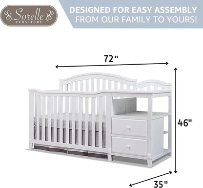 Sorelle Berkley Crib & Changer Combo, 4-in-1 Convertible Wooden Nursery Bed