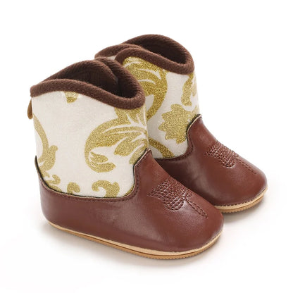 Infant Pre-Walker Shoes Baby Shoes 0-18M Western Denim Winter Boots Warm Casual Shoes for Boys Girls