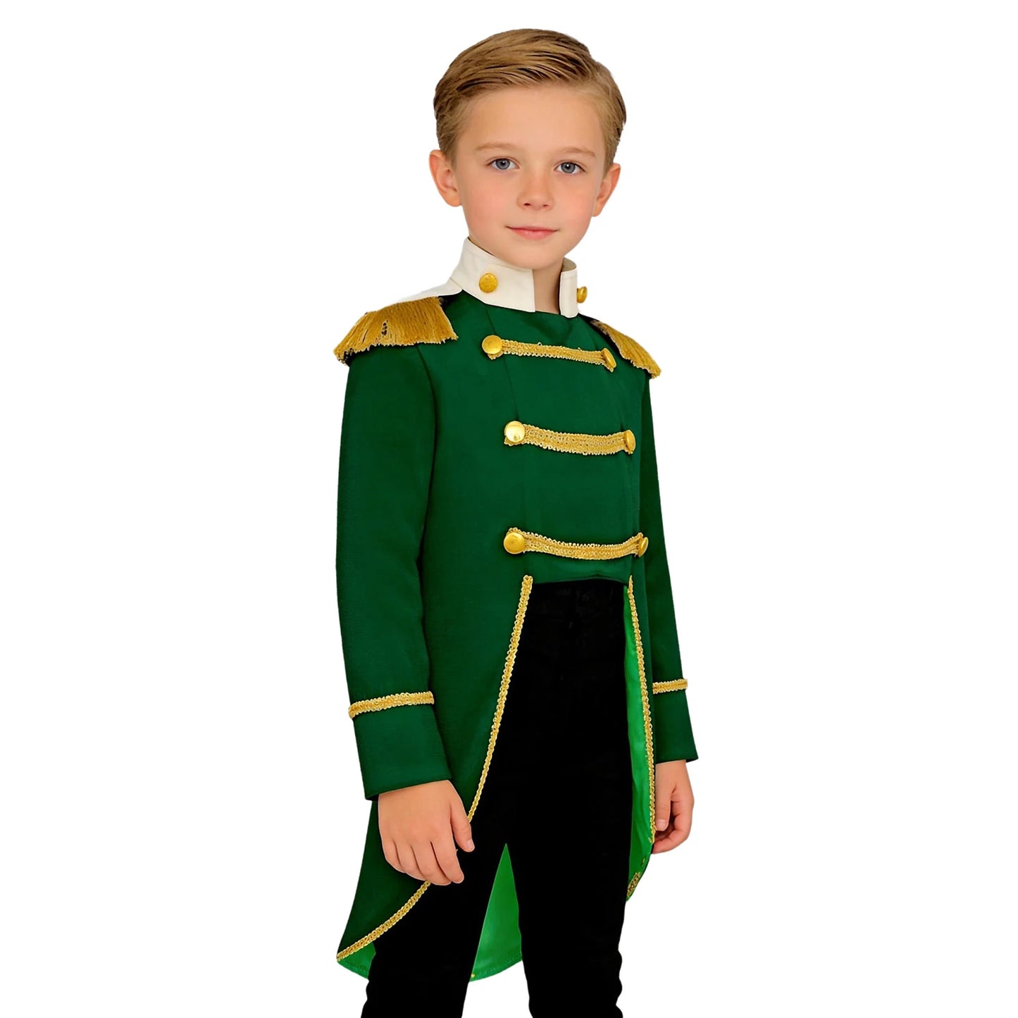 Baby Boys Prince Costume Long Sleeve Tailcoat Jacket Royal Court Marching Band Uniforms Halloween America Drum Costumes