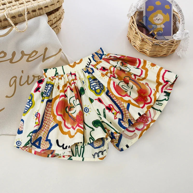 Kids Girls Skirt Shorts Summer Cotton Breathable Kids Skirt Pants Casual Baby Bloomers Children Short Pants Baby Stuff