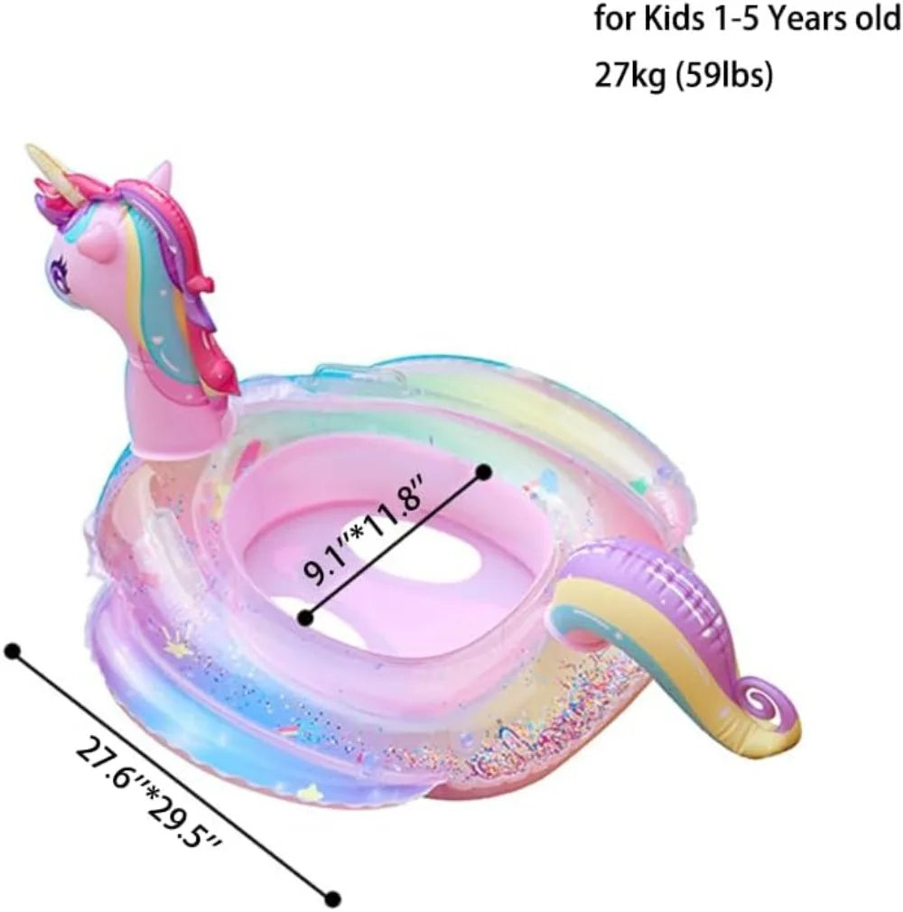 Baby Swimming Float Swim Ring Cute Floaties with Seat and Handle Pool Floats Toys
