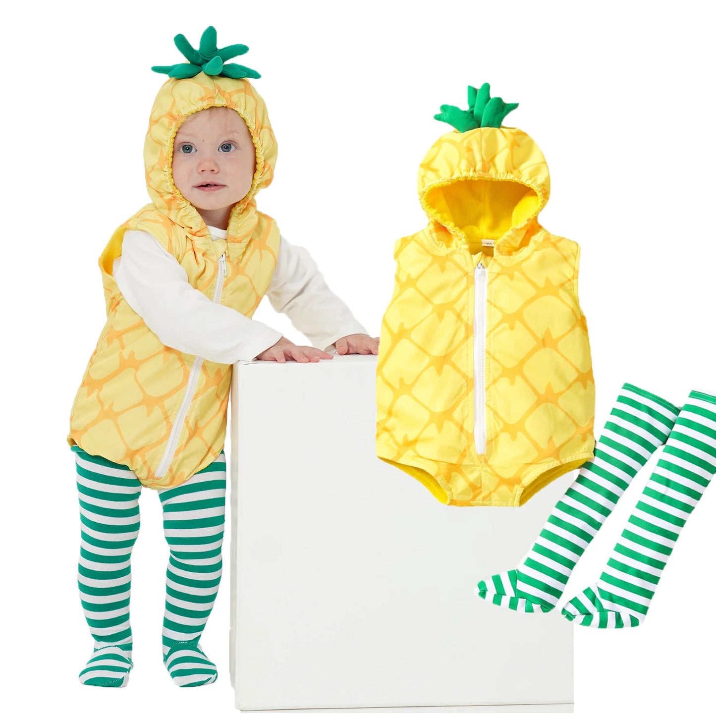 Umorden Infant Toddler Avocado Costume for Baby Girls Boys Hooded Romper Legging 2pcs Set Outfit 6M 12M 18M Halloween Purim