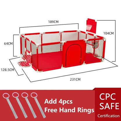 IMBABY Large Indoor Baby Playpen with Safety Barrier Fence and Waterproof Play Area