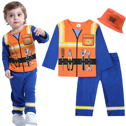 Todder Boys Prince Charming Costume Halloween Fireman Clothes Infant Photography Clothing Baby Carnival Cosplay Striped Prisoner
