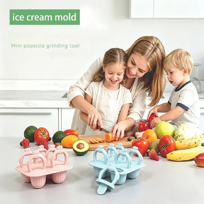 6-compartment silicone popsicle mold for babies, easy to grip, with anti-choking design, suitable for baby food preparation.