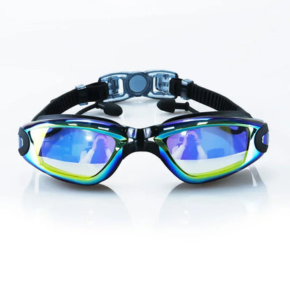 Adult Anti-Fog Swim Goggles with UV Protection & Earplugs