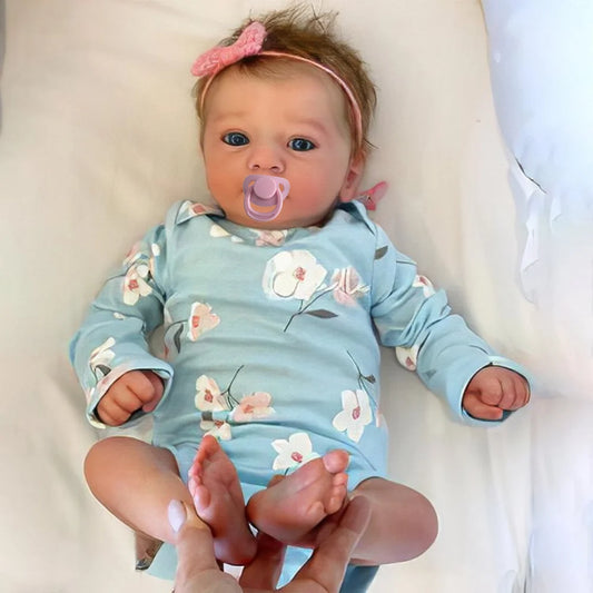 18-Inch Felicia Reborn Baby Doll with Lifelike 3D Skin Tone, Veins and Doll Accessories