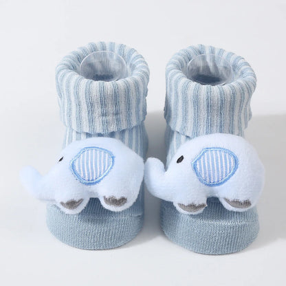 1 Pair Cute Cartoon Animal Kids Infant Newborn Baby Socks 0-6 Months Four Seasons Elastic Knit Cotton Kids Short Tube Socks