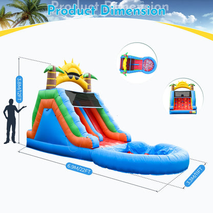 Commercial PVC Inflatable Bounce House with Water Slide, Bubble Splash Pool and 950W Air Blower
