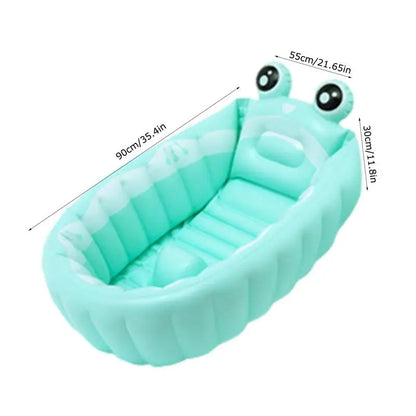 Toddler Inflatable Bathtub with Air Pump, Non-Slip Foldable Travel Bath Tub for Kids