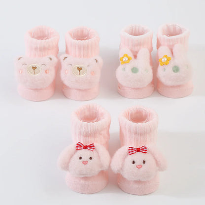 1 Pair Cute Cartoon Animal Kids Infant Newborn Baby Socks 0-6 Months Four Seasons Elastic Knit Cotton Kids Short Tube Socks
