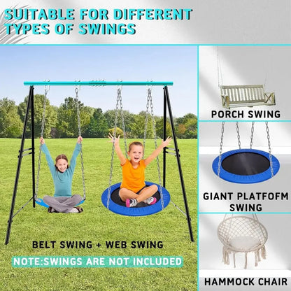 Two-Seat Swing Stand for Backyard, Patio, or Park, Up to 550lbs, Hammock Chair Compatible (Swing Not Included)