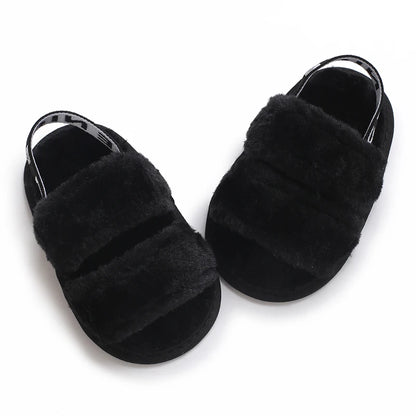 Fashion Letter print style Cute Soft Sole baby sandals Plush Slippers Suitable For newborn baby girl boy