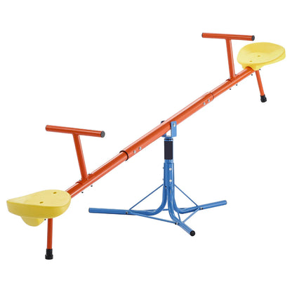 SucceBuy Kids Seesaw 100Lbs Per Seat Sit & Spin Teetertotter with 3 Support Legs for Children Outdoor Playground Equipment