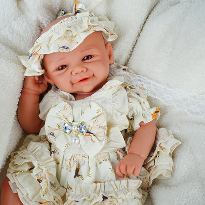 Weighted Baby Girl 18.9" Lifelike Full Body Silicone Reborn Dolls Soft Handmade Newborn Dolls for Collector Gift