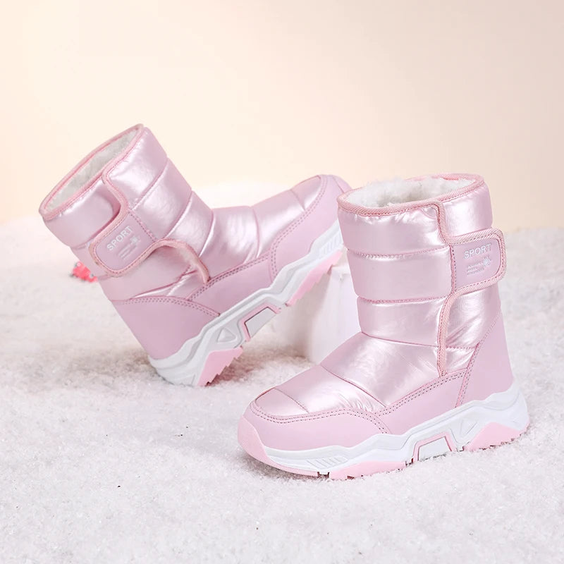 Winter Children's Cotton Boots, Insulated and Warm Snow Boots, Anti-slip and Durable Outdoor Boots