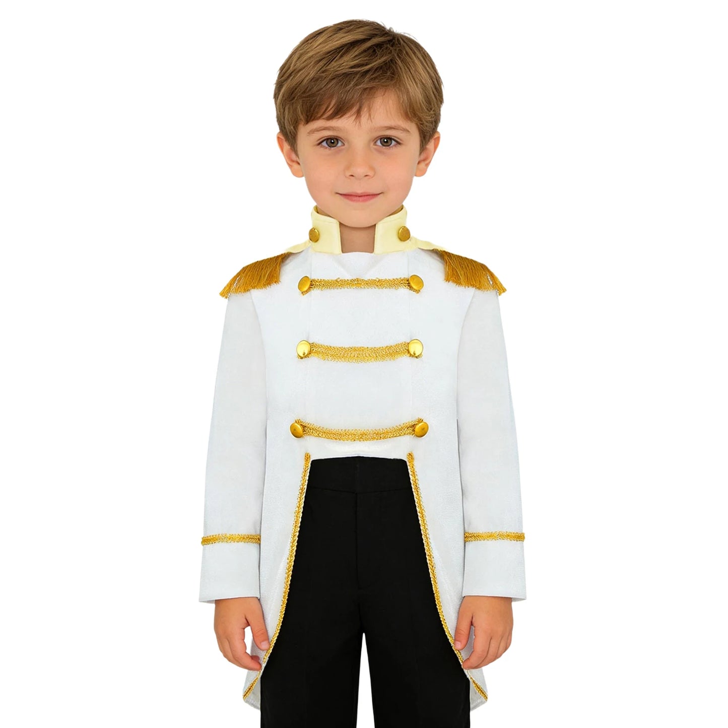 Baby Boys Prince Costume Long Sleeve Tailcoat Jacket Royal Court Marching Band Uniforms Halloween America Drum Costumes