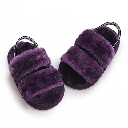 Fashion Letter print style Cute Soft Sole baby sandals Plush Slippers Suitable For newborn baby girl boy