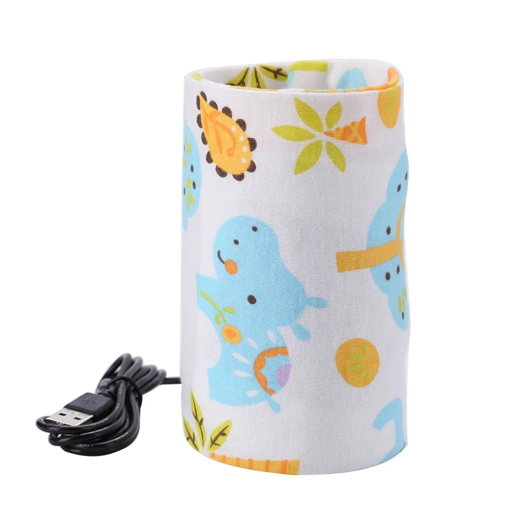 USB Portable Baby Bottle Warmer for Milk and Water, Travel Feeding Heater with Insulated Bag