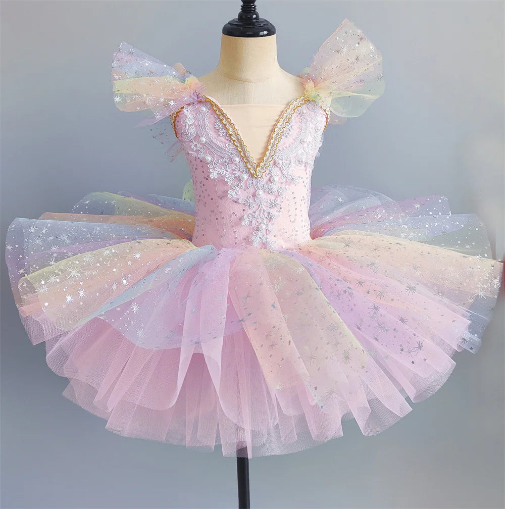 Girls Ballet Tutu Dress, Kids Ballerina Dance Costume Outfit