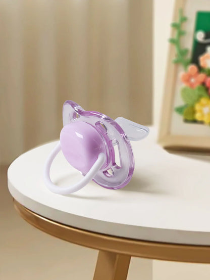 1-Piece Baby Pacifier with Dust Cover Lid, Soft Silicone Nipple Soother and Handle