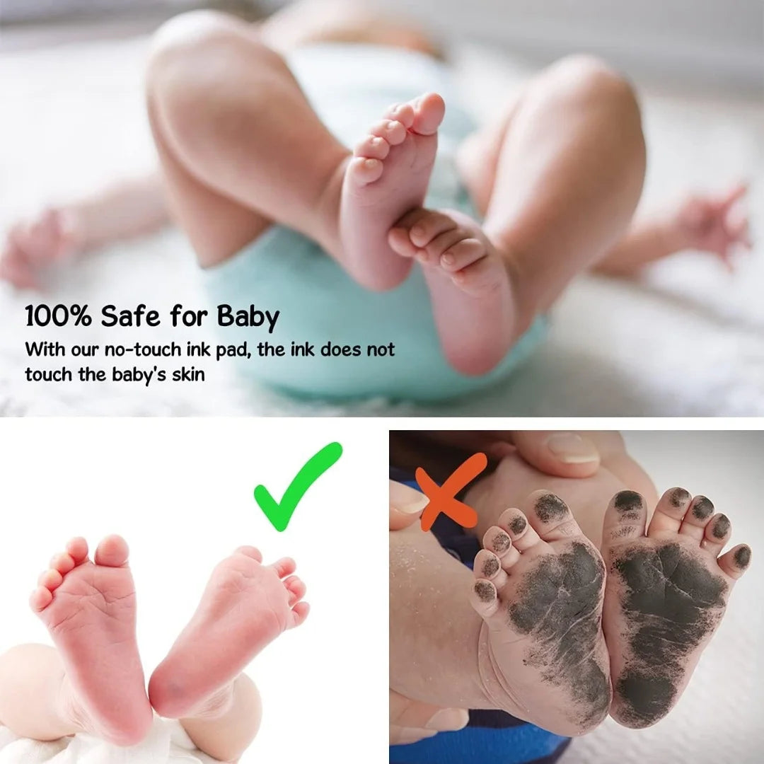 Baby Handprint and Footprint Kit – Safe, Non-Toxic Clean Touch Ink-less Print Kit