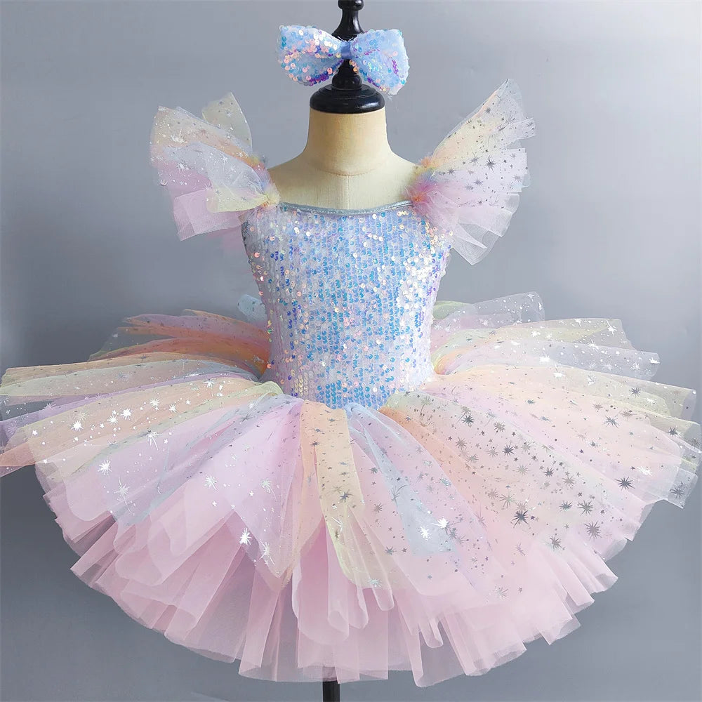 Girls Ballet Tutu Dress, Kids Ballerina Dance Costume Outfit