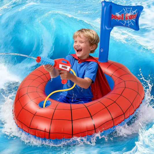 Altrek Store Kids Pool Float with Water Gun, Inflatable Ride-on Kids Pool Floats Toys for Boys & Girls Ages 3 4 5 6 7 8, Toddlers Pool Toys for Swimming Pool, Beach, Summer Outdoor Games