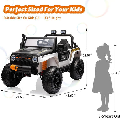 24V 2-Seater Electric Ride-On Truck for Kids with Remote Control, 4WD and 4-Wheel Suspension